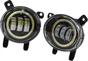 63177315559 63177315560 Compatible For BMW F20 F21 F22 F23 F30 F31 F32 F34 GT F35 LCI Car Fog Lamp LED Front Bumper Driving Lights DRL 12V(With Angel Eyes)