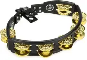 Latin Percussion Cyclops Mountable Tambourine - Black with Dimpled Brass Jingles