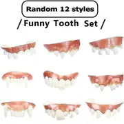 12 Pieces Gag Teeth, Bob Teeth, Googly Teeth, Fake Teeth, Vampire Denture Teeth, Funny Crazy Artificial Teeth For Halloween