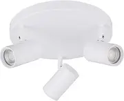 Lexi Lighting Brianna 3 Light Round Spot Light, GU10 LED Metal Adjustable Directional Spotlight Track Lighting Modern Flush Mount Ceiling Light for Kitchen, Bedroom Office Hallway Bar, Matte White