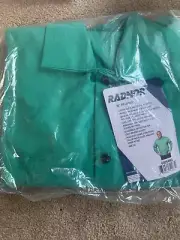 NEW Radnor 30" FR Flame Retardant Welding Jacket Green Snap Front 3XL
