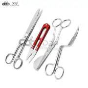 4 Pcs Professional Embroidery Duckbill Applique Scissors With Thread Cutter Red