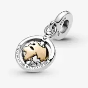 Authentic Pandora 14k Gold Spinning World Charm