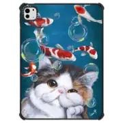 iPad Pro 11-inch (M4) iPad Impact Case Gloomie Cat and Koi by LeonLollipop