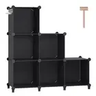 6 Cubes Storage Organizer, Bookcase, Display Shelf with Wooden Mallet, Cabine...