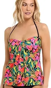 [Skye] Women's Standard Vivian Drape Front Bandeau Tankini Top Swimsuit