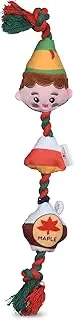 Elf for Pets 7" Dog Plush and Rope Candy Toy | Squeaky Plush Toys for Dogs, Rope Tug Toys for Dogs | Officially Licensed Pet Product for Dogs and Pet Stocking Stuffers