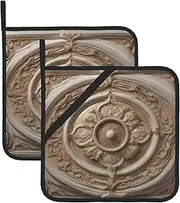 Oriental Marble Stone Potholders BBQ Pot Holders for Heat Resistant Potholder, Hot Pads,Cooking Baking(2-Pack)