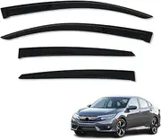 OAD4X4 Weathershields Compatible with Honda Civic 10th Sedan 2016-2021, Weather Shields Window Visors Wind Deflectors Sun Rain Guard 4PCS Set