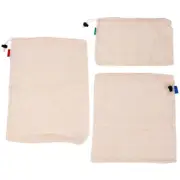 3pcs Cotton Mesh Grocery Bags String Grocery Bags Reusable Shopping Bags