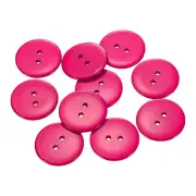 10pcs Resin Sewing Button, 28mm (1 1/8") 2 Holes Round Craft Buttons, Rose Red