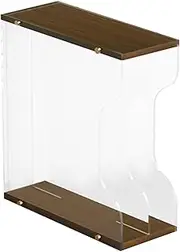Oshhni Vinyl Record Holder Stand Storage Rack Practical Lightweight Organizer CD Display Holder for CD Magazines Newspapers Office, Walnut Color 2 Grid