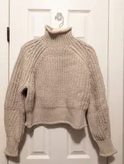 H&M light blush pink knit turtle neck sweater Small