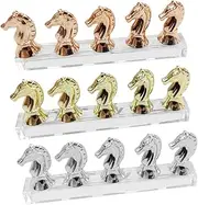 Ipetboom 3PCS Manicure Display Stand Horse Head Nail Tip Holder for Practice Display Acrylic Base for Salon Home Use Golden Silver Rose Gold