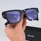 Prada Women Sunglasses Tortoise Black Violet Silver Square PRA06S 15O50B NEW