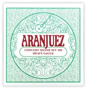 Aranjuez Classic Silver 400 High Tension Classical Guitar String Set - Full Set of 6 Strings, High Tension, Silver Plated Basses, Clear Nylon Trebles