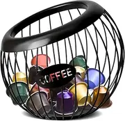 MEETOZ Coffee Pod Holder, Metal Large Capacity Cup Holder Coffee Capsule Storage Basket for Coffee Bar, Coffee Station Organizer, Coffee Bar Accessories