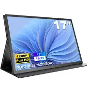 UPERFECT PC Monitor 17" 1920x1200 Screen Portable Monitor HDMI USB C Black