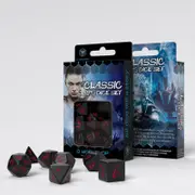 Q Workshop - Classic RPG Black & Red Dice Set 7