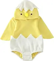 Baby Chick Outfits - Animal Costume - Halloween Adorable Hatching Chicken Long Sleeves Costume Baby Animal Romper for Girls and Boys