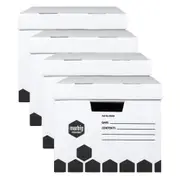 4PK Marbig Strong 42cm Archive Box/File/Filing Storage Document Organiser w/ Lid
