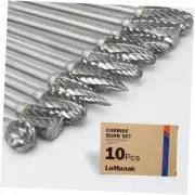 10Pcs Carbide Burr Bits Set Compatible with Dremel 1/8", Rotary Tool Bits with