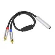 6.35mm TRS to 2rca Stereo Cable Female Male Auditory Splitter Cord 1.64ft