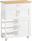 Kitchen Trolley, Kitchen Island with Wine Racks, Portable Workbench, Serving Car