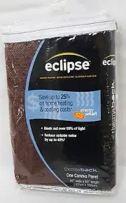 Eclipse Canova Thermaback Blackout Panel – 42” x 63” - Brown - Ellery Homestyles