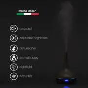 Essential Oil Diffuser Humidifier Aromatherapy 200ML Dark Wood Grain LED Light