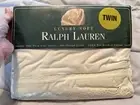 Vtg Ralph Lauren Luxury Soft Twin Flat Sheet Scalloped Embroidered Edge Cream