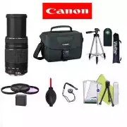 CANON EF 75-300mm LENS + CASE + REMOTE+TRIPOD FOR CANON EOS REBEL 7D 6D T5 T3 T4