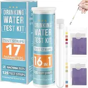 17 in 1 Water Testing Kits for Drinking Water Easy Drinking Water Test Kit Home Tap and Well Water Test Kit for Hardness pH Lead Iron Fluoride Chlorine and More 125 Strips Water Test Strips