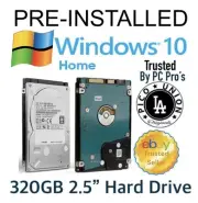 320GB 2.5 SATA Hard Drive W/ PRE-INSTALLED Windows 10 Home 64Bit Disk