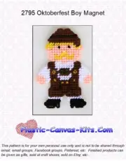 Oktoberfest Boy Magnet-Plastic Canvas Pattern or Kit