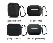 For Apple Airpods Silicone Case Protective Soft Cover Shell Key Chain Black For AirPods 1st / 2nd gen