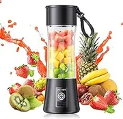 Cordless Mini Blender for Smoothies & Shakes - 380ML BPA-Free Travel Cup, 6 Stainless Steel Blades, USB Rechargeable, Easy to Clean, Suit for Gym/Office