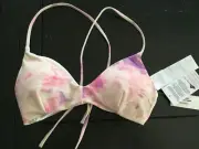 NWT RUCA RVCA Bralette Crystal lycra xtra life tie dye crossback $46