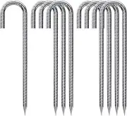 Rebar Stakes U/j Hook Extra Heavy Duty12 Inch Long Enough‘ 1/4 Inch Rust Proof
