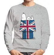 [Peanuts] Union Jack Hut Snoopy Men's Sweatshirt