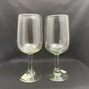 Pottery Barn Mexican Hand Blown Glass 18oz. Wine Goblets 8.75" Tall Set of 2