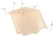 UTHCLO Cotton Bag Travel Toiletries Bag Mesh Soap Pouch Sisal Foaming Net Drawstring Soap Scrubber Pouch for Face Body