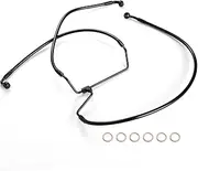 Front Brake Line 12" Handlebars Extension Brake Cable NO ABS for Harley 2014-2023 Touring Road King/Road Glide/Street Glide/Electra Glide Models, +2" Extended, Stainless Steel Braided, Black