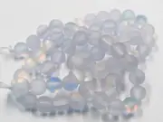 Vintage Glass Bead Moon Glow Opal Iris Smooth Rounds 6mm 71pc