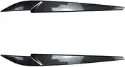 mknvu Car Front Headlight Eyebrow Stickers Trim,Fit For, X5 X6 F15 F16 2014-2018 Gloss Black Eyelid Head Lamp Light Decoration Eyebrows Headlight Eyebrow Strips(Carbon Look)