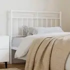 Metal Headboard King Single White 107cm Stylish Bedroom Decor Modern Design