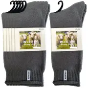 12 Pairs Premium Mens Wool Heavy Duty Thick Work Socks Cushion Woolen - Grey