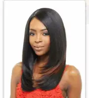 EZOLA Femi Premium Synthetic Straight Layered Style Dual Part Lace Front Wig