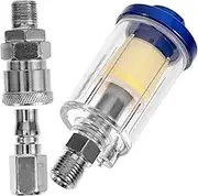 1Set Air Compressor Filter Oil Water Separator Air Filter for Paint Sprayer Moisture and Efficient Filtration Convenient Installation with Male and Female Connectors
