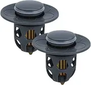 Drain Stoppers,Bath Plug, Bathroom Sink Stopper Pop Up Sink Plugs, Bounce Core Basin Drain Filter Plug for 34-40mm 2PCS Dark Grey